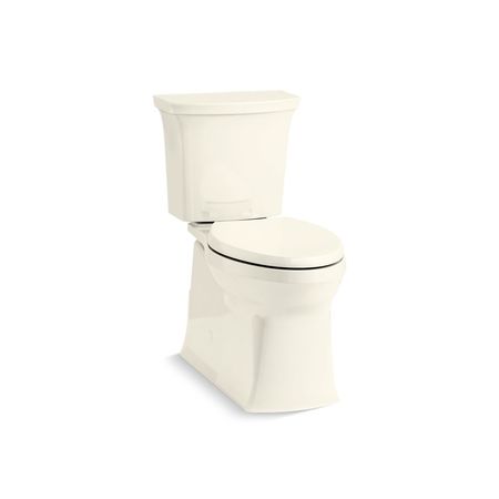 KOHLER Elongated 1.28 GPF Chair Height Toilet W/ Right-Hand Trip Lever, 1.28 gpf, Biscuit 3814-RA-96
